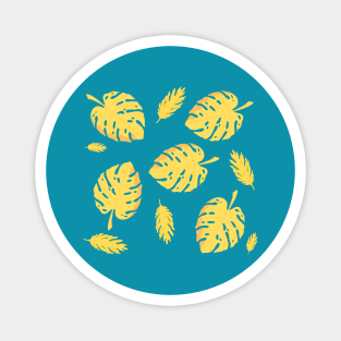 Golden Leaves Pattern Design Magnet